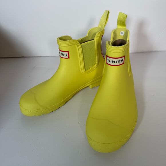 Hunter Rainboots Womens 6 Yellow Chelsea Ankle Waterproof Rain Boots NWOT - Picture 5 of 8